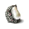 The Jewellery Store London Women's Silver / Pink / Purple Mystic Innocence Ring With Mother Of Pearl And Pink Tourmaline In Ste