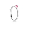 The Jewellery Store London Women's Silver / Pink / Purple October Birthstone Stackable Ring With Pink Tourmaline Gemstone In Si