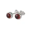 The Jewellery Store London Women's Silver / Red January Birthstone Earring Studs – Garnet In Sterling Silver