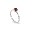 The Jewellery Store London Women's Silver / Red January Birthstone Ring In Sterling Silver- Garnet