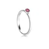 The Jewellery Store London Women's Silver / Red July Birthstone Stackable Ring With Genuine Ruby In Sterling Silver