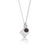 The Jewellery Store London Women's Silver / Red Root Chakra/muladhara Chakra Charm Necklace In Sterling Silver – Garnet