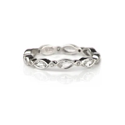 The Jewellery Store London Women's Silver / White Eternity Band With White Topaz In Sterling Silver In Multi
