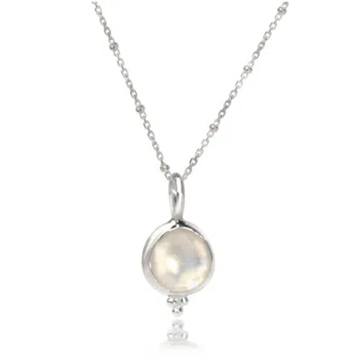The Jewellery Store London Women's Silver / White Moonstone ‘you Are Loved' Necklace In Sterling Silver