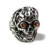The Jewellery Store London Women's Silver / Yellow / Orange Mystic Sun Skull Ring With Sunstone In Sterling Silver
