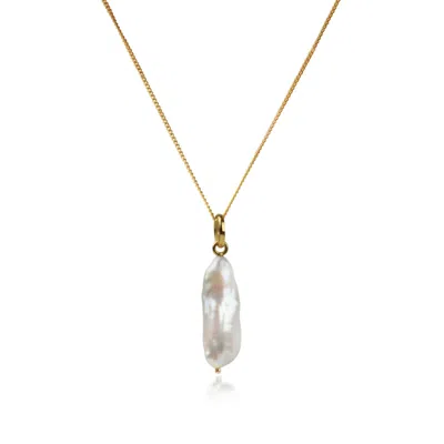 The Jewellery Store London Women's Thick Biwa Pearl Necklace In Gold Vermeil