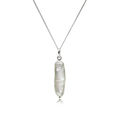 The Jewellery Store London Women's Thick Biwa Pearl Necklace In Sterling Silver