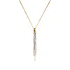 The Jewellery Store London Women's Thin Biwa Pearl Necklace In Gold Vermeil