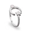 The Jewellery Store London Women's White / Silver Adjustable Ring With Star And Moon In Sterling Silver With Cz And Moonstone