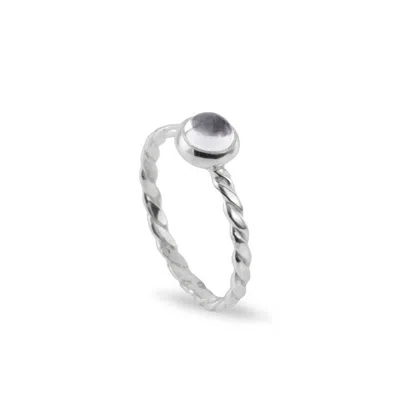 The Jewellery Store London Women's White / Silver April Birthstone Ring In Sterling Silver- Crystal