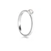 The Jewellery Store London Women's White / Silver April Birthstone Stackable Ring With Crystal Gemstone In Sterling Silver