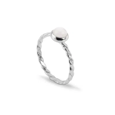 The Jewellery Store London Women's White / Silver June Birthstone Ring In Stelring Silver- Moonstone In Multi