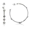 The Jewellery Store London Women's White / Silver Open Hoop Earrings With Moonstones In Sterling Silver