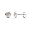 The Jewellery Store London Women's White / Silver Round Moonstone Studs In Sterling Silver