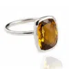 The Jewellery Store London Women's Yellow / Orange / Silver Desert Sunrise Quartz Ring In Sterling Silver