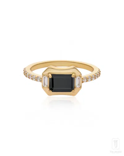 The Jewelz Black / Silver / Neutrals Be Famous Black Onyx Signet 925 Silver Ring For Women