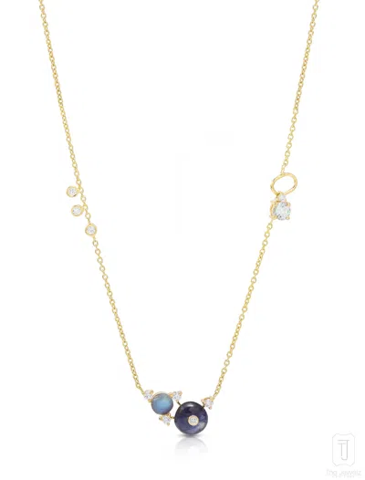 The Jewelz Gold Sapphire Beads Ciel Pendant Gifts For Women