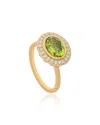 The Jewelz Green Dayglow Sterling 925 Silver Ring For Women