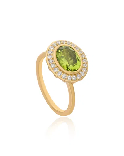 The Jewelz Green Dayglow Sterling 925 Silver Ring For Women