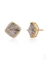 The Jewelz Grey Eos Quartz Silver Stud Earrings For Gifting Women