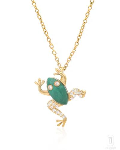 The Jewelz Men's Silver / Yellow / Green Forest Echo Green Malachite Silver Necklace