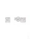 The Jewelz Men's White / Silver / Neutrals Iceframe Silver Stud Earrings