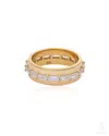 The Jewelz Silver / Gold / White Drum Baguette Sterling Silver Ring For Women