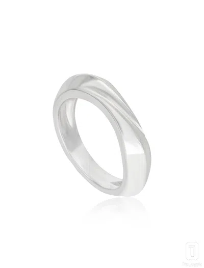 The Jewelz White Chroma Form Silver Textured Ring For Women
