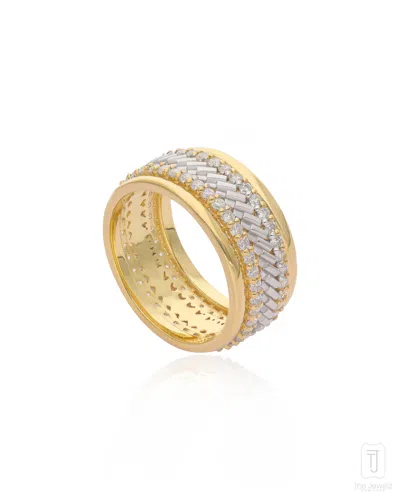 The Jewelz White / Silver / Gold Keep Me Twisted  Silver Band Ring For Women In Multi