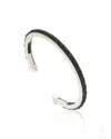 The Jewelz White / Silver Tempest Leather Bracelet For Men In Silver