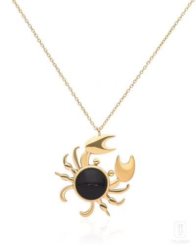 The Jewelz Women's Black / Silver / Yellow Onyxpinch Crab Silver Necklace In Multi