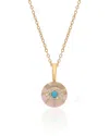 The Jewelz Women's Blue / Pink / Purple Ocean Bloom' Turquoise & Rose Quartz Silver Necklace In Multi
