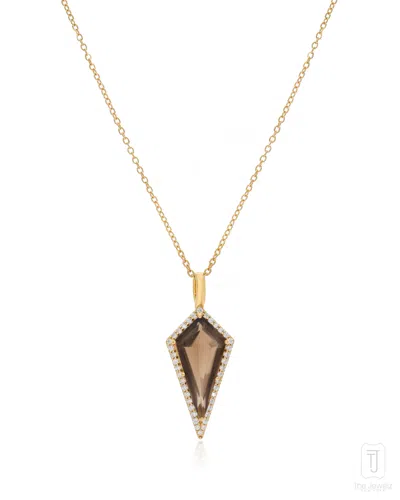 The Jewelz Women's Brown Pele Smokey Quartz Charm Pendant Sterling Silver