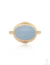 The Jewelz Women's Gold Aqua Innes Cabochon Ring In Gold