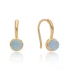 The Jewelz Women's Gold Aquamarine Hook Round Sterling Silver Earrings March Birthstone In Gold