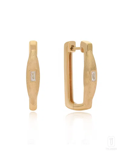 The Jewelz Women's Gold Eraya Silver Box Huggies