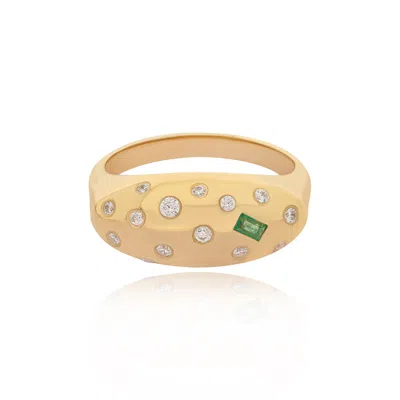 The Jewelz Women's Gold Eraya Zest Signet Statement Ring In Silver