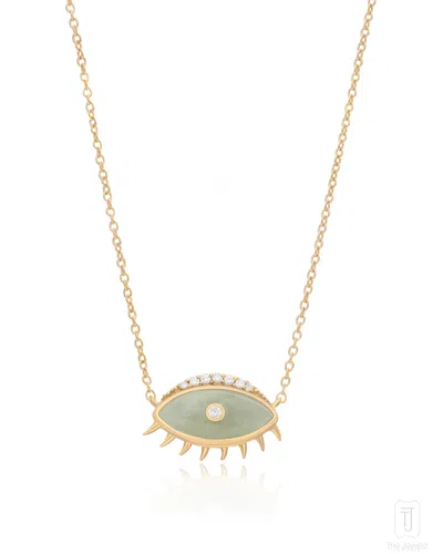 The Jewelz Women's Gold / Green / Silver Eraya Evil Eye Pendant In Multi