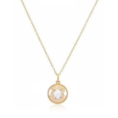 The Jewelz Women's Gold Pearl Pendant In 925 Silver For Gifting