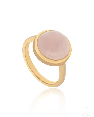 The Jewelz Women's Gold / Pink / Purple Eraya Rose Quartz Statement Ring In Silver In Multi
