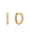 The Jewelz Women's Gold / Silver / Neutrals 'starlit Sequence' Sterling Silver Huggies Earrings