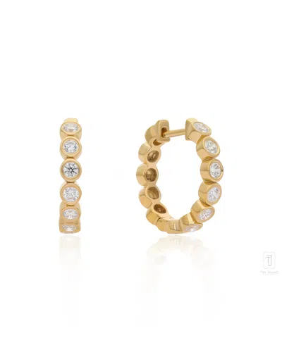 The Jewelz Women's Gold / Silver / Neutrals 'starlit Sequence' Sterling Silver Huggies Earrings