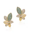 The Jewelz Women's Green Gardenia Ava Aventurine Stud Earrings In Silver