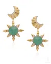 The Jewelz Women's Green / Silver The Prophecy A Celestial Of Moon & Sun Silver Earrings