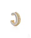 The Jewelz Women's Grey / Gold / Neutrals Axis Double-toned Cuff 925 Silver Earring