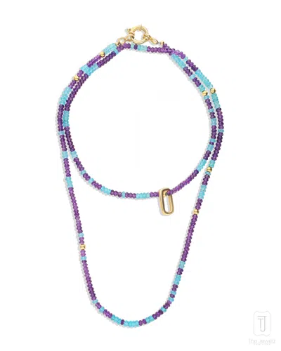 The Jewelz Women's Neutrals / Blue Holly Jolly Bead Necklace For Summers