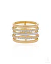 The Jewelz Women's Neutrals / Gold / Silver Lorelai Three Tier Band Silver Ring