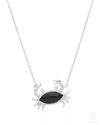 The Jewelz Women's Neutrals / Silver / Black Crab Flow – Black Onyx Pendant Necklace  For Gifting