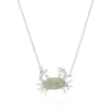 The Jewelz Women's Neutrals / Silver / Green Sterling Silver In Gold Plated Crab Flow Green Aventurine Necklace