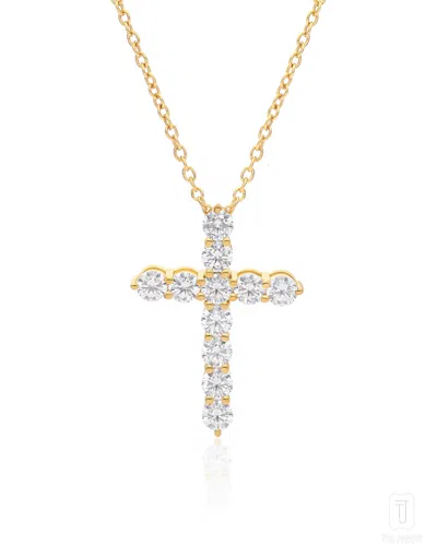 The Jewelz Women's Neutrals / Silver / Yellow Celeste Crossline' 925 Silver Necklace In Multi